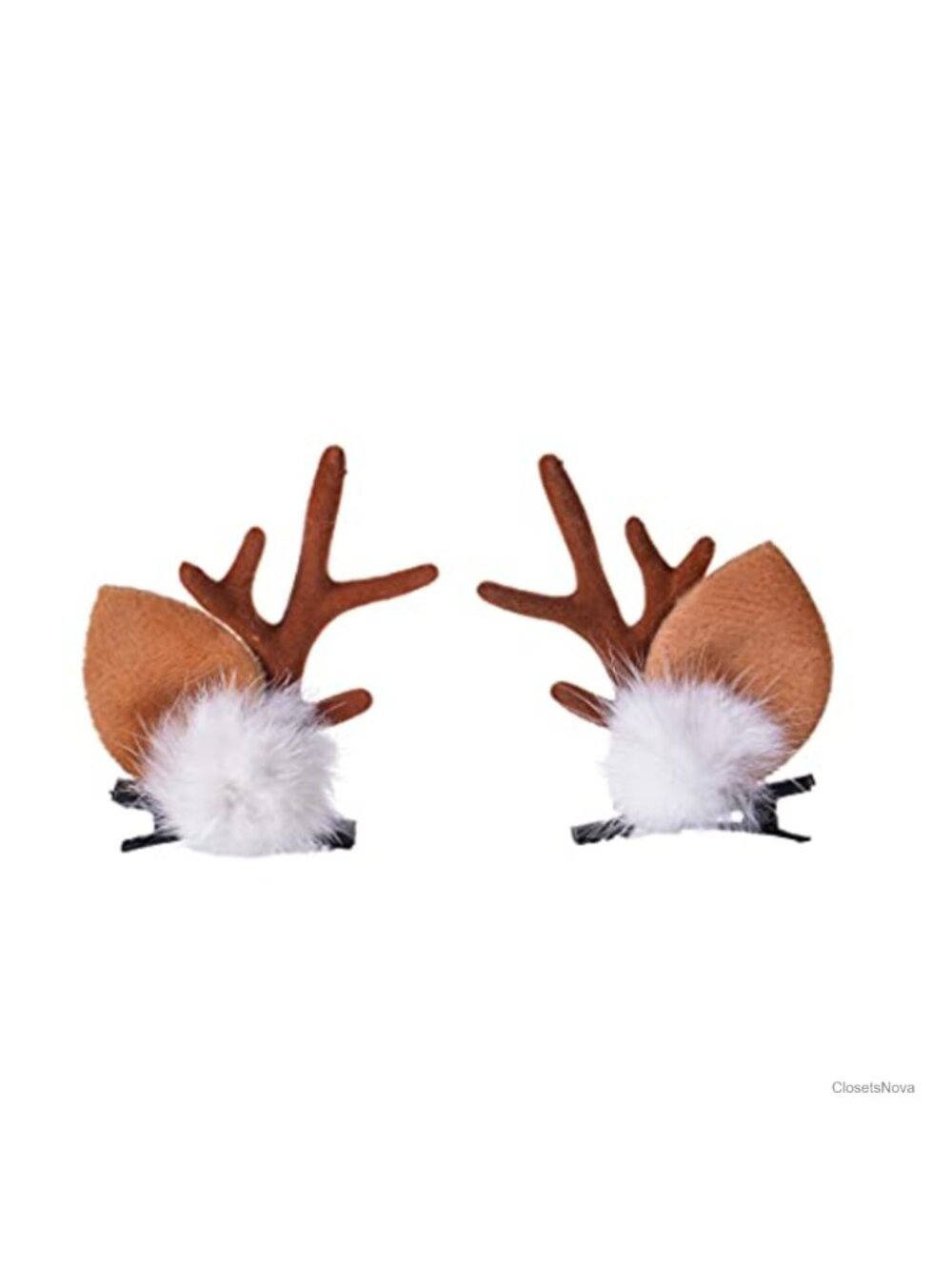 Deer Antler Ears Hair Clips Plush Costume Headband Accessories
